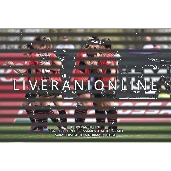 © TVRG esultanza Milan dopo il gol del 2 a 0 Milan Women vs Fiorentina Femminile Serie A femminile - 18a giornata Milano 27-03-2022 Centro sportivo Peppino Vismara foto Roberto Garavaglia/ag. Aldo Liverani sas