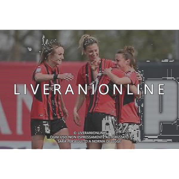 © TVRG esultanza Milan dopo il gol del 2 a 0 Milan Women vs Fiorentina Femminile Serie A femminile - 18a giornata Milano 27-03-2022 Centro sportivo Peppino Vismara foto Roberto Garavaglia/ag. Aldo Liverani sas
