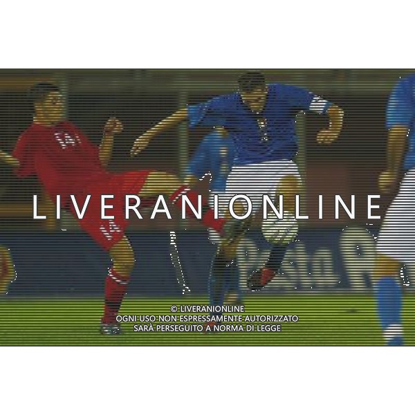 Rieti 11/10/2005 Italia-Moldova Under 21 nella foto: CHIELLINI-PICUSCINIAC foto Bellini / Ag.Aldo Liverani