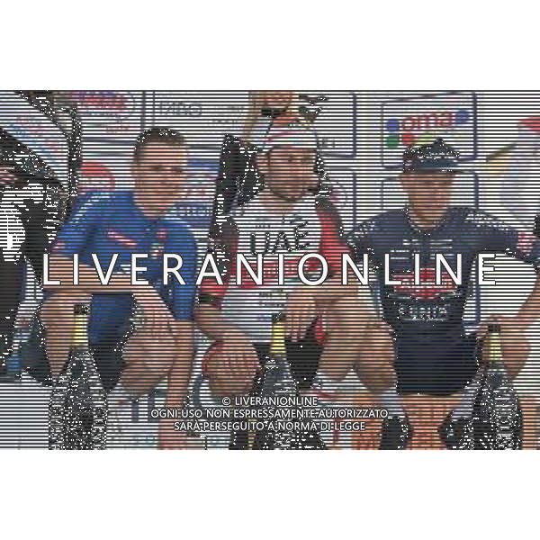 27-03-2022 Gp Industria E Artigianato - Larciano; 2022, Uae Emirates; 2022, Gazprom - Rusvelo; 2022, Alpecin - Fenix; Ulissi, Diego; Fedeli, Alessandro; Meurisse, Xandro; Larciano; ©SIROTTI/AGENZIA ALDO LIVERANI SAS