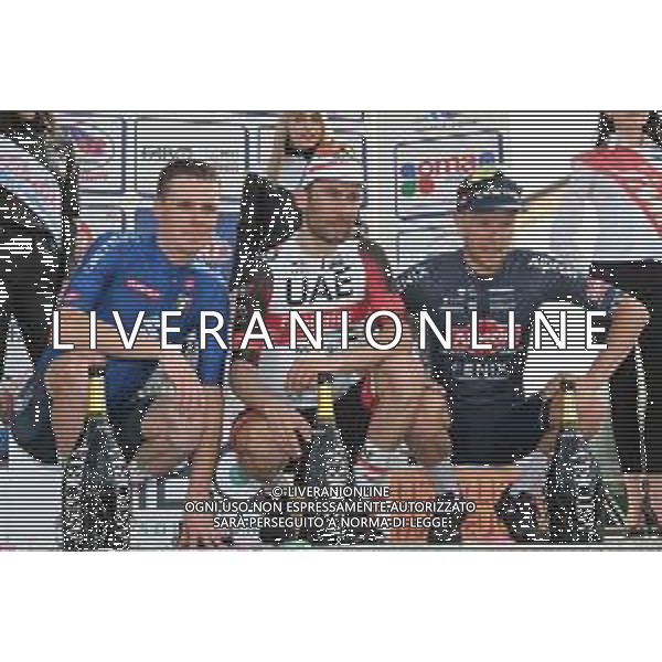 27-03-2022 Gp Industria E Artigianato - Larciano; 2022, Uae Emirates; 2022, Gazprom - Rusvelo; 2022, Alpecin - Fenix; Ulissi, Diego; Fedeli, Alessandro; Meurisse, Xandro; Larciano; ©SIROTTI/AGENZIA ALDO LIVERANI SAS