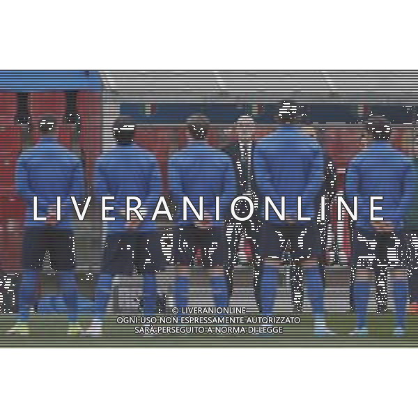 ITALIA U21 - BOSNIA ERZEGOVINA U21 gara di Qualificazione per l\'europeo under 21 2023 29/03/2022 - nella foto: Mister Paolo Nicolato durante l\'inno nazionale ©Claudio Zamagni/Agenzia Aldo Liverani /AGENZIA ALDO LIVERANI SAS