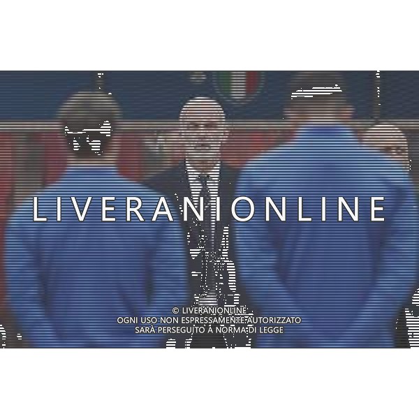 ITALIA U21 - BOSNIA ERZEGOVINA U21 gara di Qualificazione per l\'europeo under 21 2023 29/03/2022 - nella foto: Mister Paolo Nicolato durante l\'inno nazionale ©Claudio Zamagni/Agenzia Aldo Liverani /AGENZIA ALDO LIVERANI SAS