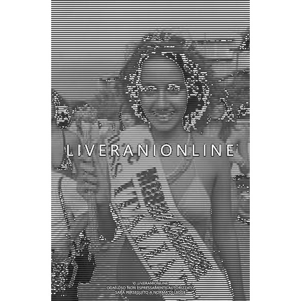 RETROSPETTIVA ANNA KANAKIS ATTRICE E MODELLA NELLA FOTO AL CONCORSO DI BELLEZZA MISS ITALIA NEL SETTEMBRE DEL 1977 ©Archivio Giovanni Liverani/AGENZIA ALDO LIVERANI SAS