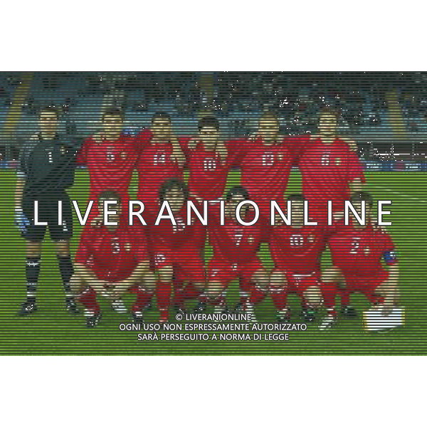 Rieti 11/10/2005 Italia-Moldova Under 21 nella foto: NELLA FOTO:MOLDOVA UNDER 21: NAMASCO STANISLAV-EPUREANO-BOLOGAN-BUGAIOV-DOROS-NAMASCO SERGEI GOLOVATENCO-CALINCOV-SIGAROAS-PORFIREANU-BORDIAN foto Bellini / Ag.Aldo Liverani