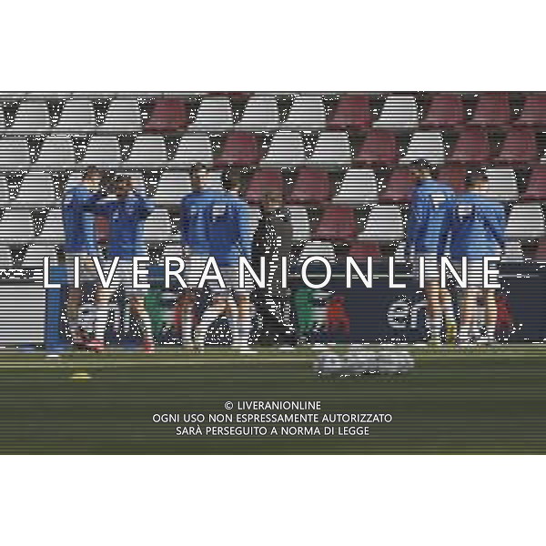 ITALIA U21 - BOSNIA ERZEGOVINA U21 gara di Qualificazione per l\'europeo under 21 2023 29/03/2022 - nella foto: il riscaldamento dell\'Italia ©Claudio Zamagni/Agenzia Aldo Liverani