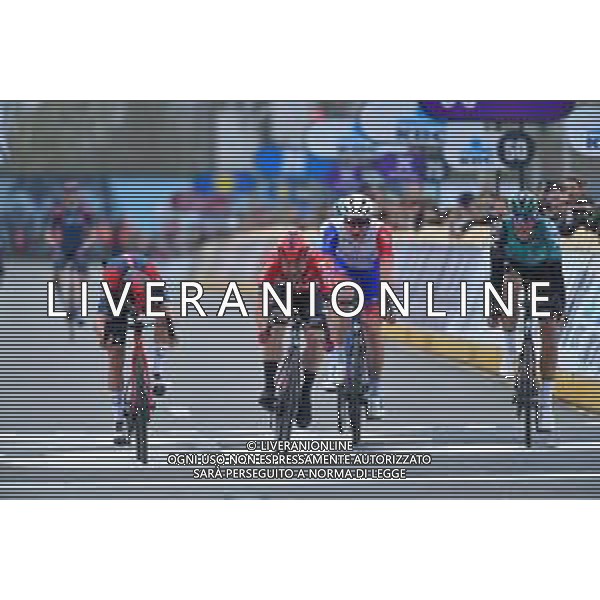30-03-2022 Dwars Door Vlaanderen; 2022, Ineos - Grenadiers; 2022, Lotto - Soudal; 2022, Groupama - Fdj; 2022, Bora - Hansgrohe; Pidcock, Thomas; Campenaerts, Victor; Kung, Stefan; Politt, Nils; Waregem; ©SIROTTI/AGENZIA ALDO LIVERANI SAS
