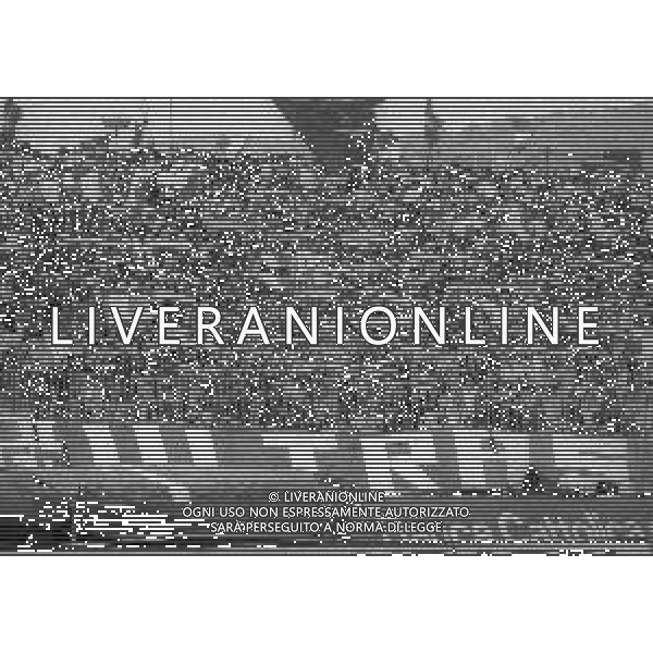 02-06-1985 TRIESTE CAMPIONATO DI CALCIO SERIE B TRIESTINA-LECCE 2-2 NELLA FOTO TIFOSI LECCE CALCIO AG ALDO LIVERANI SAS