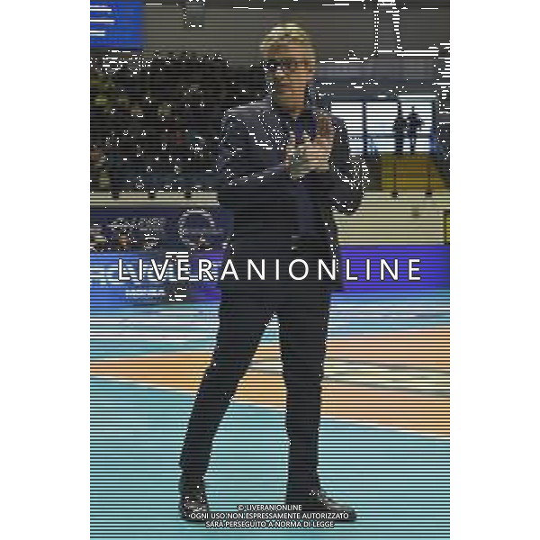 © TVRG Massimo Eccheli allenatore Monza Vero Volley Monza vs Cucine Lube Civitanova SuperLega Credem Banca - gara 2 quarti di finale playoff Monza 02-04-2022 Arena di Monza foto Roberto Garavaglia/ag. Aldo Liverani sas