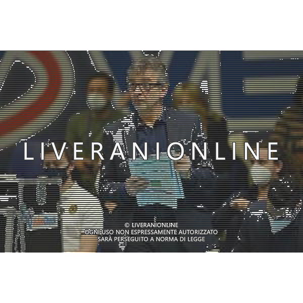 © TVRG Massimo Eccheli allenatore Monza Vero Volley Monza vs Cucine Lube Civitanova SuperLega Credem Banca - gara 2 quarti di finale playoff Monza 02-04-2022 Arena di Monza foto Roberto Garavaglia/ag. Aldo Liverani sas