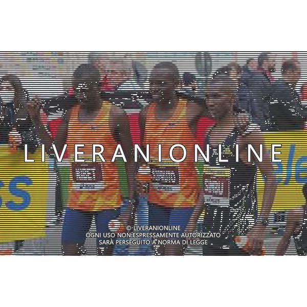 Savino Paolella/LMedia - Milano Marathon 2022 - Marathon April 03 2022 - Milano Milano, Italy Milano Marathon 2022 Photo showing: Kibet, Kipruto and Simbu, first 3 arrived at the Milano Marathon 2022 @Savino Paolella/LiveMedia AG ALDO LIVERANI SAS