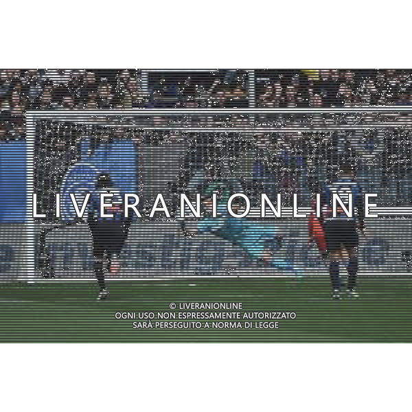 Lorenzo Insigne (Napoli) segna il gol dell\'1 a 0 Atalanta vs Napoli Campionato Serie A TIM - 31a giornata Bergamo 03-04-2022 Gewiss Stadium - Stadio Atleti Azzurri d\'Italia foto Roberto Garavaglia/ag. Aldo Liverani sas