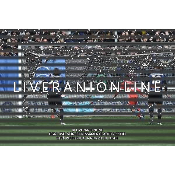 Lorenzo Insigne (Napoli) segna il gol dell\'1 a 0 Atalanta vs Napoli Campionato Serie A TIM - 31a giornata Bergamo 03-04-2022 Gewiss Stadium - Stadio Atleti Azzurri d\'Italia foto Roberto Garavaglia/ag. Aldo Liverani sas