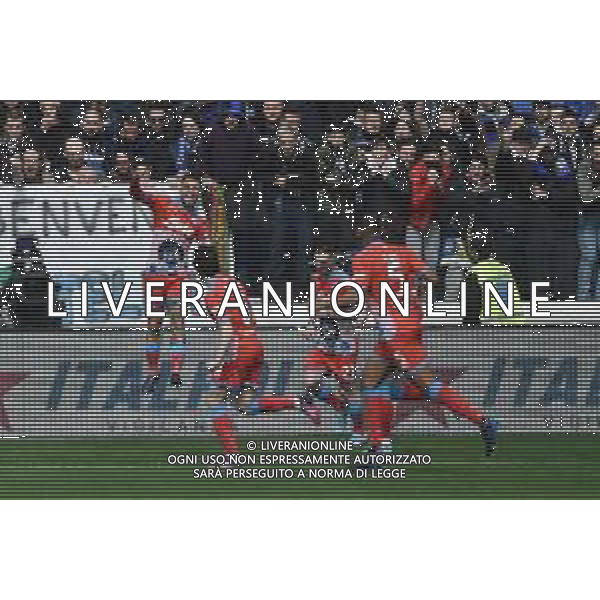 Lorenzo Insigne (Napoli) SX esulta dopo il gol dell\'1 a 0 Atalanta vs Napoli Campionato Serie A TIM - 31a giornata Bergamo 03-04-2022 Gewiss Stadium - Stadio Atleti Azzurri d\'Italia foto Roberto Garavaglia/ag. Aldo Liverani sas