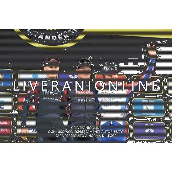 03-04-2022 Tour Des Flandres; 2022, Alpecin - Fenix; 2022, Ineos - Grenadiers; 2022, Groupama - Fdj; Van Der Poel, Mathieu; Van Baarle, Dylan; Madouas, Valentin; Oudenaarde; FOTO STEFANO SIROTTI-AG ALDO LIVERANI SAS