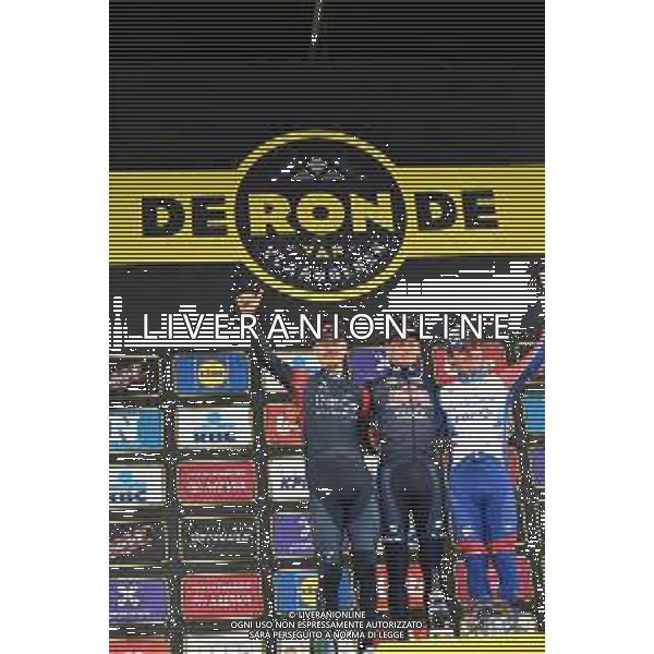 03-04-2022 Tour Des Flandres; 2022, Alpecin - Fenix; 2022, Ineos - Grenadiers; 2022, Groupama - Fdj; Van Der Poel, Mathieu; Van Baarle, Dylan; Madouas, Valentin; Oudenaarde; FOTO STEFANO SIROTTI-AG ALDO LIVERANI SAS