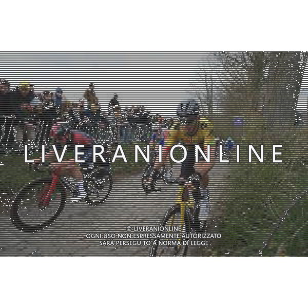 03-04-2022 Tour Des Flandres; 2022, Quick Step - Alpha Vinyl; 2022, Jumbo - Visma; Asgreen, Kasper; Benoot, Tiesj; Koppenberg; FOTO STEFANO SIROTTI-AG ALDO LIVERANI SAS
