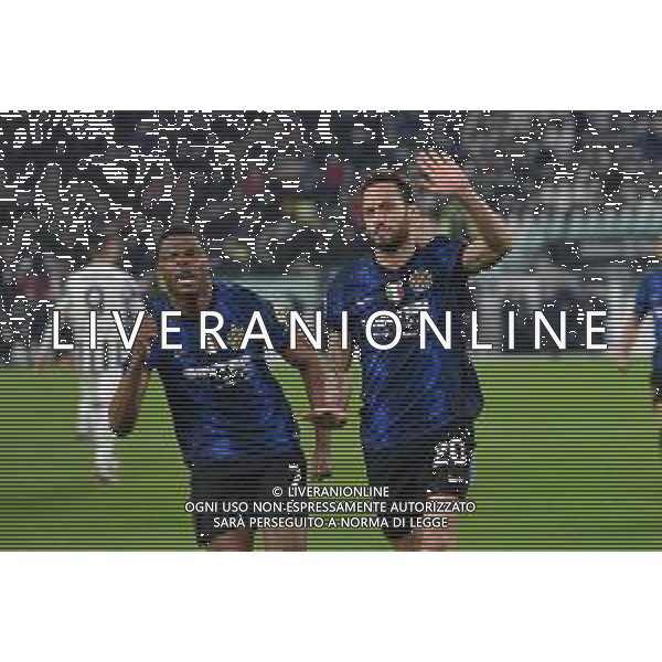Torino 03.04.2022 Stadio Allianz Stadium ©Alessandro Falzone/Agenzia Aldo Liverani Juventus vs Inter Serie A Tim 2021/2022 Nella foto : ESULTANZA GOL DI HAKAN CALHANOGLU