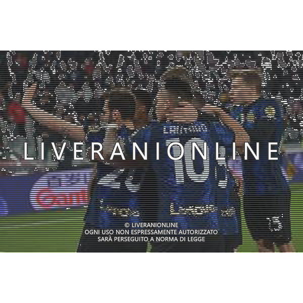 Torino 03.04.2022 Stadio Allianz Stadium ©Alessandro Falzone/Agenzia Aldo Liverani Juventus vs Inter Serie A Tim 2021/2022 Nella foto : ESULTANZA GOL DI HAKAN CALHANOGLU