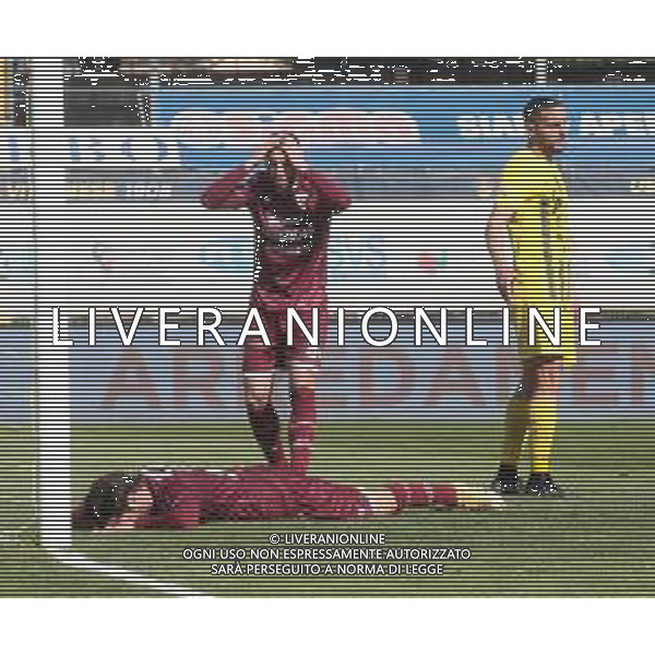 03-04-2022 VITERBO-CAMPIONATO DI LEGA PRO VITERBESE-REGGIANA NELLA FOTO OCCASIONE DI LUCA ZAMPARO - DELUSIONE STEFANO SCAPPINI AG ALDO LIVERANI SAS