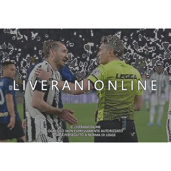 Torino 03.04.2022 Stadio Allianz Stadium ©Alessandro Falzone/Agenzia Aldo Liverani Juventus vs Inter Serie A Tim 2021/2022 Nella foto : Giorgio Chiellini-Massimiliano Irrati