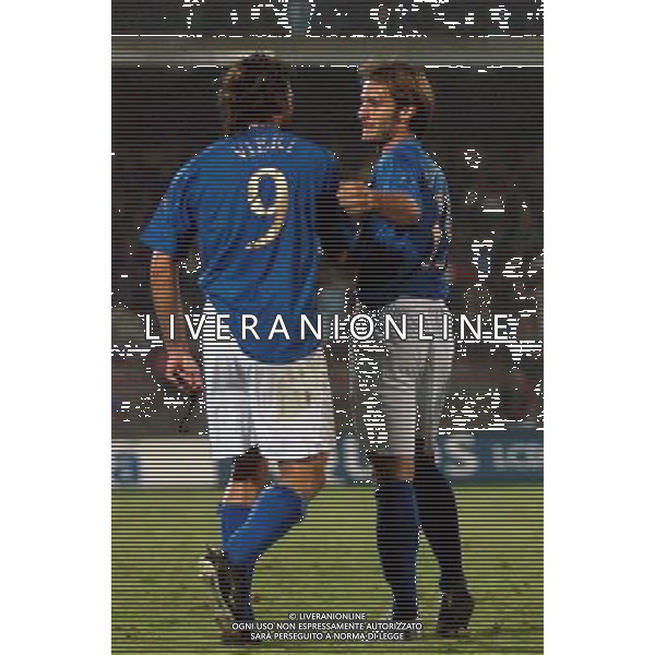 LECCE 12/10/2005 ITALIA-MOLDOVA NELLA FOTO VIERI E GILARDINO FOTO AG ALDO LIVERANI