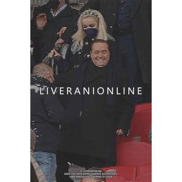 © TVRG il presidente Silvio Berlusconi in tribuna con la compagna Marta Fascina Monza vs Ascoli Campionato Serie BKT - 33a giornata Monza 06-04-2022 U-Power Stadium foto Roberto Garavaglia/ag. Aldo Liverani sas/AGENZIA ALDO LIVERANI SAS