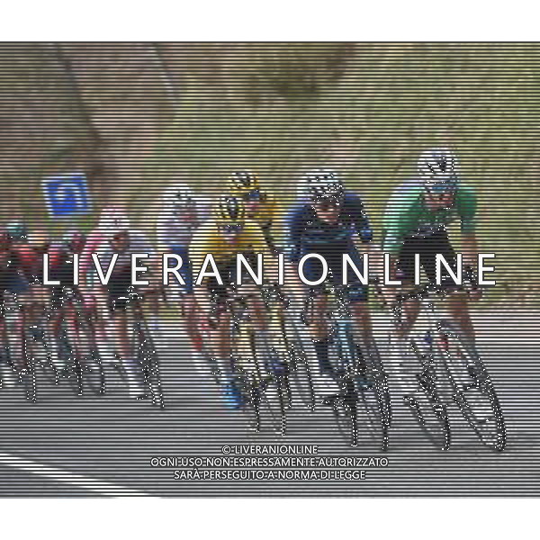 07-04-2022 Itzulia Basque Country; Tappa 04 Vitoria - Zamudio; 2022, Quick Step - Alpha Vinyl; 2022, Movistar; Alaphilippe, Julian; Mas, Enric; ©SIROTTI/AGENZIA ALDO LIVERANI SAS