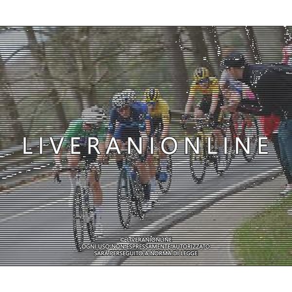 07-04-2022 Itzulia Basque Country; Tappa 04 Vitoria - Zamudio; 2022, Quick Step - Alpha Vinyl; 2022, Movistar; Alaphilippe, Julian; Mas, Enric; ©SIROTTI/AGENZIA ALDO LIVERANI SAS