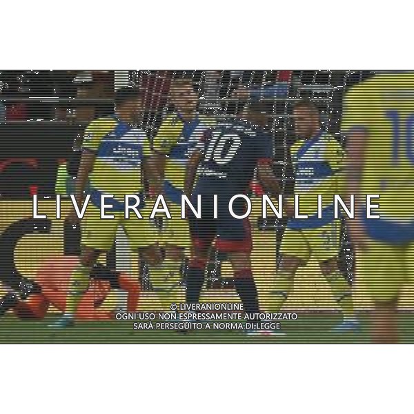 9-4-2022. Cagliari Calcio - Juventus F:C. 32° giornata Serie A 2021/2022. Italia, Sardegna, Cagliari, stadio Unipol Domus. Salvatore Moi/Aldo Liverani s.a.s.. Nella foto: Gol del Cagliari in casa allo stadio Unipol Domus di Cagliari contro Juventus. Segna: Joao Pedro Cagliari ©MOI/AGENZIA ALDO LIVERANI SAS