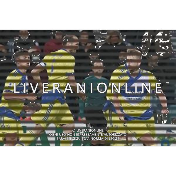 9-4-2022. Cagliari Calcio - Juventus F:C. 32° giornata Serie A 2021/2022. Italia, Sardegna, Cagliari, stadio Unipol Domus. Salvatore Moi/Aldo Liverani s.a.s.. Nella foto: Gol della Juventus in trasferta contro Cagliari allo stadio Unipol Domus di Cagliari. Segna:Matthijs de Ligt Juventus - Esultanza ©MOI/AGENZIA ALDO LIVERANI SAS