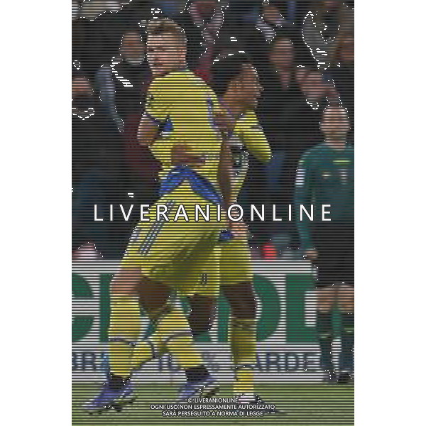 9-4-2022. Cagliari Calcio - Juventus F:C. 32° giornata Serie A 2021/2022. Italia, Sardegna, Cagliari, stadio Unipol Domus. Salvatore Moi/Aldo Liverani s.a.s.. Nella foto: Gol della Juventus in trasferta contro Cagliari allo stadio Unipol Domus di Cagliari. Segna:Matthijs de Ligt Juventus - Esultanza ©MOI/AGENZIA ALDO LIVERANI SAS