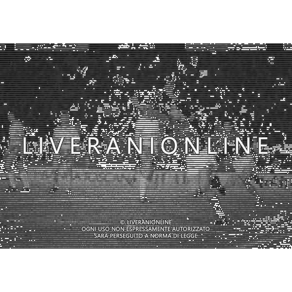 22-02-1989 PISA AMICHEVOLE NAZIONALE ITALIANA-DANIMARCA 1-0 NELLA FOTO DOPO GOAL DI GIUSEPPE BERGOMI AG ALDO LIVERANI SAS