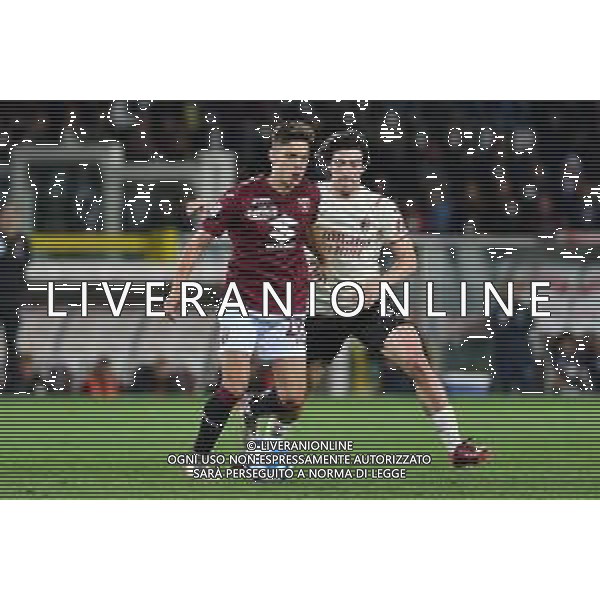 Torino 10.4.2022 Stadio Olimpico Grande Torino ©Alessandro Falzone/Agenzia Aldo Liverani Torino vs Milan Serie A Tim 2021/2022 Nella foto : Samuele Ricci-Sandro Tonali ©FALZONE/AGENZIA ALDO LIVERANI SAS