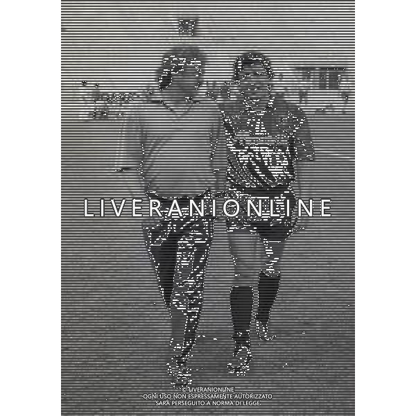 23-08-1989 BOLOGNA PRIMO TURNO DI COPPA ITALIA BOLOGNA-TRIESTINA 2-0 NELLA FOTO MARINO LOMBARDO ALLENATORE TRIESTINA CON ERALDO PECCI AG ALDO LIVERANI SAS