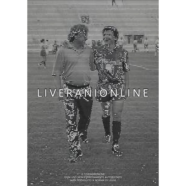 23-08-1989 BOLOGNA PRIMO TURNO DI COPPA ITALIA BOLOGNA-TRIESTINA 2-0 NELLA FOTO MARINO LOMBARDO ALLENATORE TRIESTINA CON ERALDO PECCI AG ALDO LIVERANI SAS