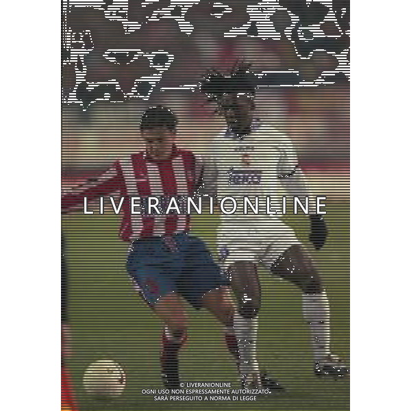 10-01-1998 MADRID-CAMPIONATO DI CALCIO LIGA SPAGNOLA ATLETICO MADRID-REAL MADRID NELLA FOTO TONI MUNOZ E CLARENCE SEEDORF AG ALDO LIVERANI SAS 