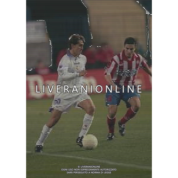 10-01-1998 MADRID-CAMPIONATO DI CALCIO LIGA SPAGNOLA ATLETICO MADRID-REAL MADRID NELLA FOTO SAVIO-AGUILERA AG ALDO LIVERANI SAS