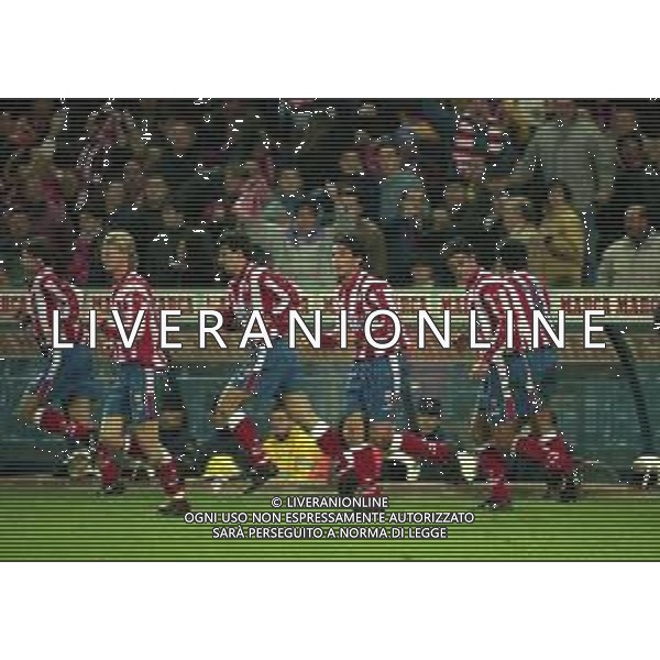 10-01-1998 MADRID-CAMPIONATO DI CALCIO LIGA SPAGNOLA ATLETICO MADRID-REAL MADRID NELLA FOTO ESULTANZA ATLETICO MADRID AG ALDO LIVERANI SAS