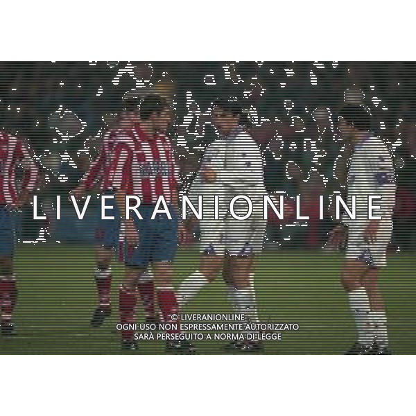 10-01-1998 MADRID-CAMPIONATO DI CALCIO LIGA SPAGNOLA ATLETICO MADRID-REAL MADRID NELLA FOTO CHRISTIAN PANUCCI E CHRISTIAN VIERI AG ALDO LIVERANI SAS