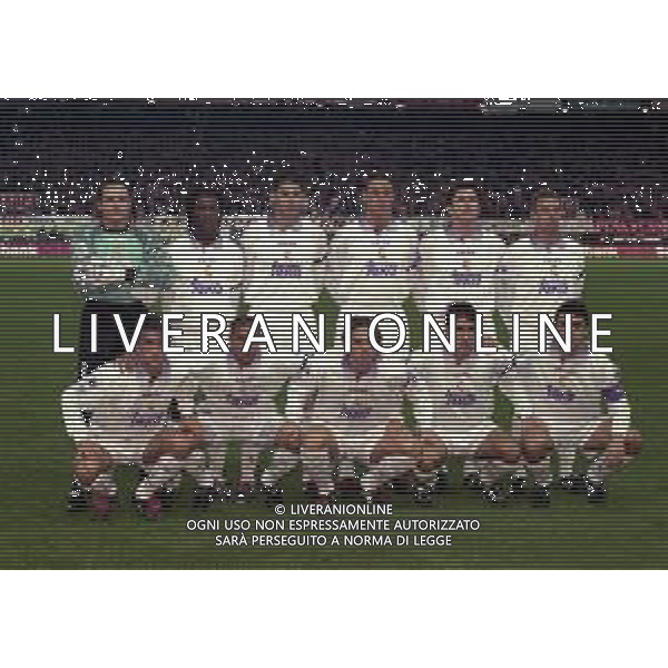 10-01-1998 MADRID-CAMPIONATO DI CALCIO LIGA SPAGNOLA ATLETICO MADRID-REAL MADRID NELLA FOTO FORMAZIONE REAL MADRID 1997- 1998 AG ALDO LIVERANI SAS