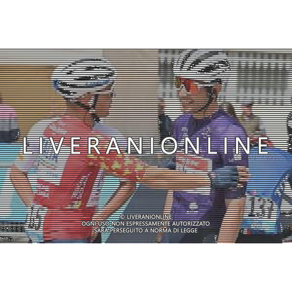 13-04-2022 Giro Di Sicilia; Tappa 02 Palma Di Montechiaro - Caltanissetta; 2022, Gazprom - Rusvelo; 2022, Trek - Segafredo; Malucelli, Matteo; Moschetti, Matteo; Palma Di Montechiaro; ©SIROTTI/AGENZIA ALDO LIVERANI SAS
