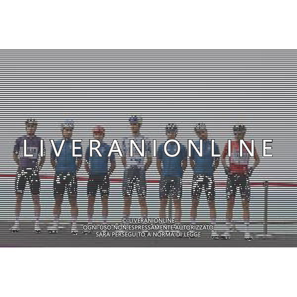 14-04-2022 Giro Di Sicilia; Tappa 03 Realmonte - Piazza Armerina; 2022, Italia; 2022, Gazprom - Rusvelo; Caruso, Damiano; Conci, Nicola; Realmonte - Scala Dei Turchi; ©SIROTTI/AGENZIA ALDO LIVERANI SAS