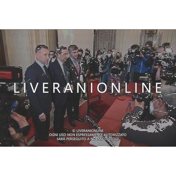 © TVRG Insieme per l\'Ucraina nella foto Andrij Shevchenko SX e Giuseppe Sala centro con il console ucraino Milano 14-04-2022 Presso la Sala Alessi di Palazzo Marino conferenza stampa di presentazione dell\'iniziativa Insieme per l\'Ucraina, presenti il sindaco di Milano Giuseppe Sala e l\'ex calciatore ucraino Andrij Shevchenko foto Roberto Garavaglia/ag. Aldo Liverani sas