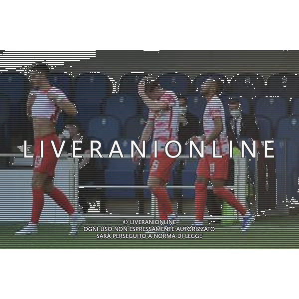 esultanza Lipsia dopo il gol dell\'1 a 0 Nkunku Atalanta vs RB Lipsia UEFA Europa League quarti di finale - gara di ritorno Bergamo 14-04-2022 Gewiss Stadium - Stadio Atleti Azzurri d\'Italia foto Roberto Garavaglia/ag.Aldo Liverani sas /AGENZIA ALDO LIVERANI SAS