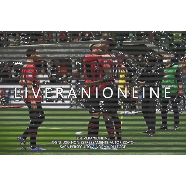 esultanza Milan dopo il gol dell\'1 a 0 Rafael Leao Milan vs Genoa Campionato Serie A TIM - 33a giornata Milano 15-04-2022 Stadio Giuseppe Meazza - San Siro foto Roberto Garavaglia/ag. Aldo Liverani sas/AGENZIA ALDO LIVERANI SAS
