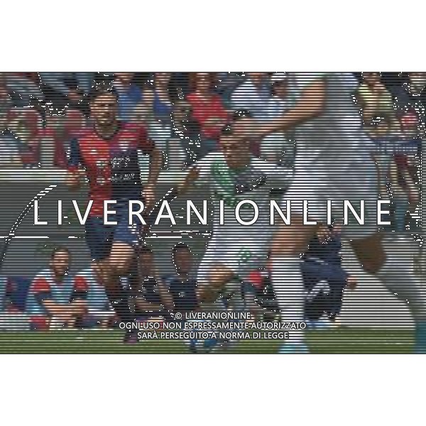 16-4-2022. Cagliari Calcio-Sassuolo Calcio 33° giornata Serie A 2021/2022. Italia, Sardegna, Cagliari, stadio Unipol Domus. Salvatore Moi/Aldo Liverani s.a.s.. Nella foto: Andrea Carboni Cagliari, Giacomo Raspadori Sassuolo - ©MOI/AGENZIA ALDO LIVERANI SAS