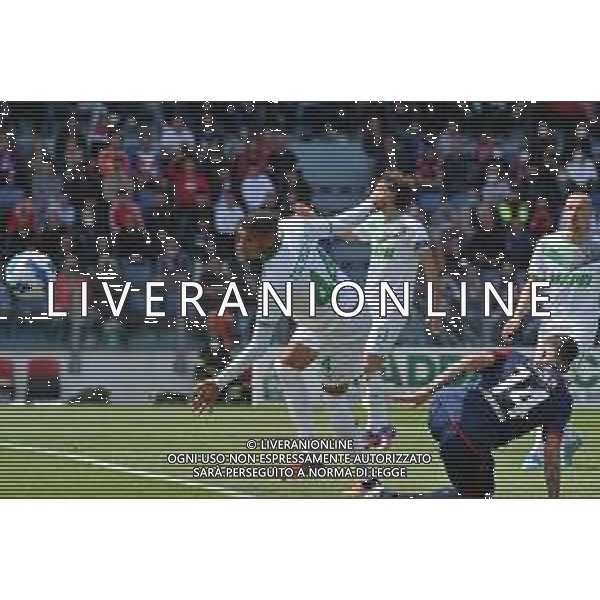 16-4-2022. Cagliari Calcio-Sassuolo Calcio 33° giornata Serie A 2021/2022. Italia, Sardegna, Cagliari, stadio Unipol Domus. Salvatore Moi/Aldo Liverani s.a.s.. Nella foto: Ruan Tressoldi Sassuolo, Alessandro Deiola Cagliari ©MOI/AGENZIA ALDO LIVERANI SAS