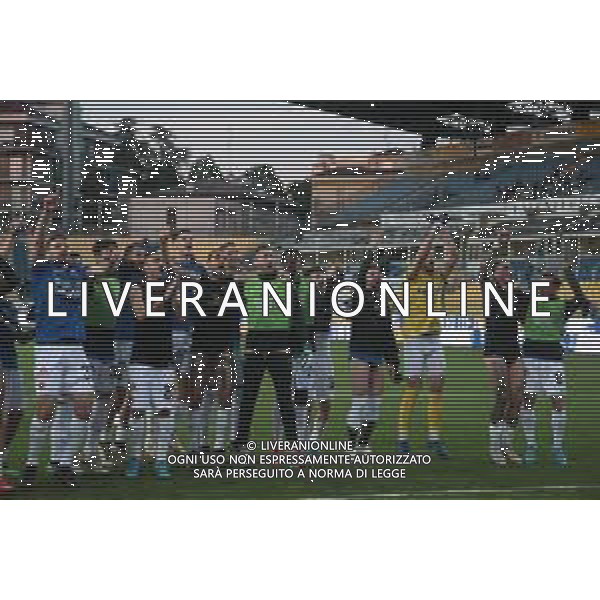 PARMA - ASCOLI CAMPIONATO CALCIO SERIE B 18.04.2022 NELLA FOTO ESULTANZA DEI GIOCATORI DELL\'ASCOLI A FINE GARA SOTTO LA CURVA DEI TIFOSI ©SANTANDREA/AGENZIA ALDO LIVERANI SAS