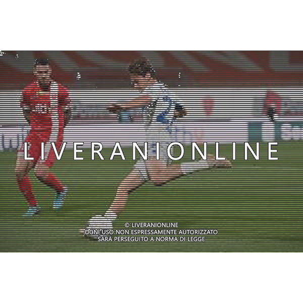 ¬© TVRG Matteo Tramoni (Brescia) serve a Dimitri Bisoli (Brescia) la palla per il gol dell\'1 a 1 Monza vs Brescia Campionato Serie BKT - 35a giornata Monza 18-04-2022 U-Power Stadium foto Roberto Garavaglia/ag. Aldo Liverani sas/AGENZIA ALDO LIVERANI SAS